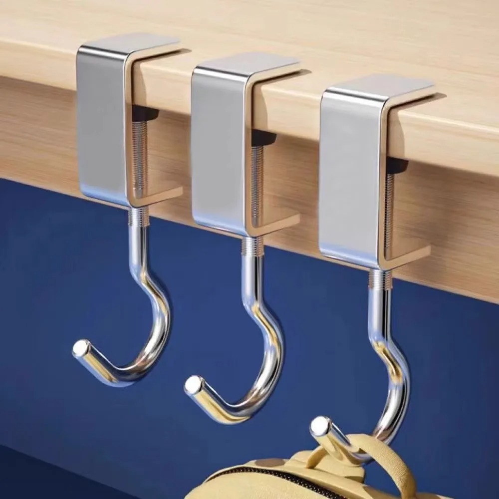 Office Furniture Desk - 1/2pcs 360° Rotatable Steel Table Hooks