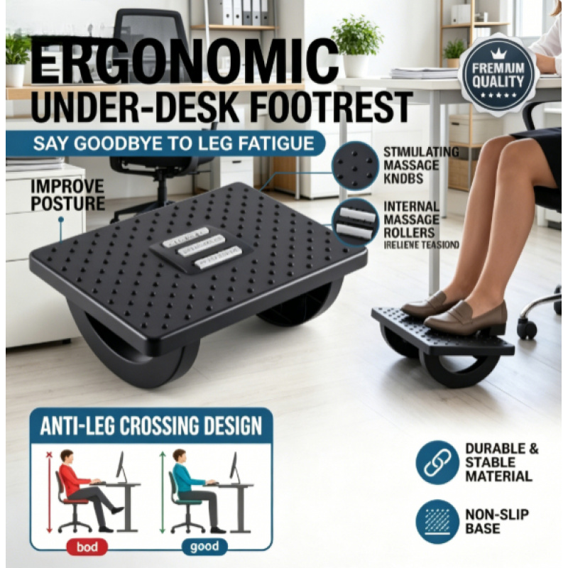 Office Furniture Solutions - Rocking Ergonomic Under Desk Foot Stool