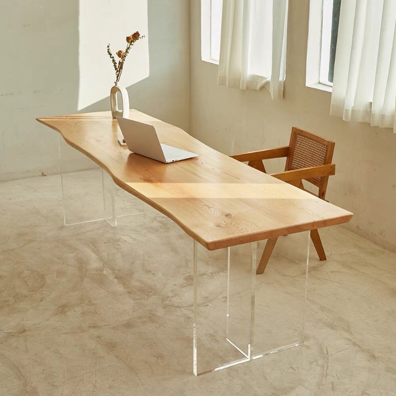 Nordic Solid Wood Acrylic Floa - Office Furniture Desk avaliação e preço