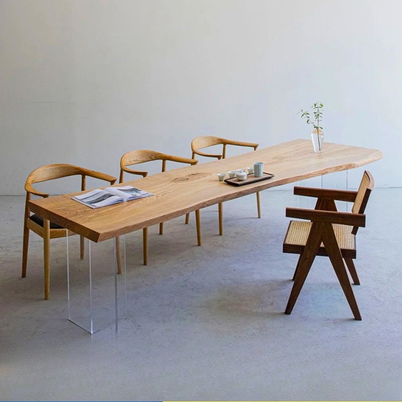 Nordic Solid Wood Acrylic Floa - Office Furniture Desk avaliação e preço