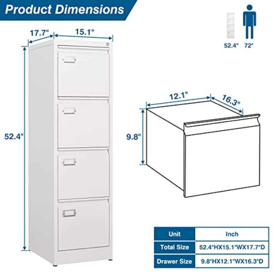 4-Drawer Vertical File Cabinet - Office Furniture Solutions avaliação e preço