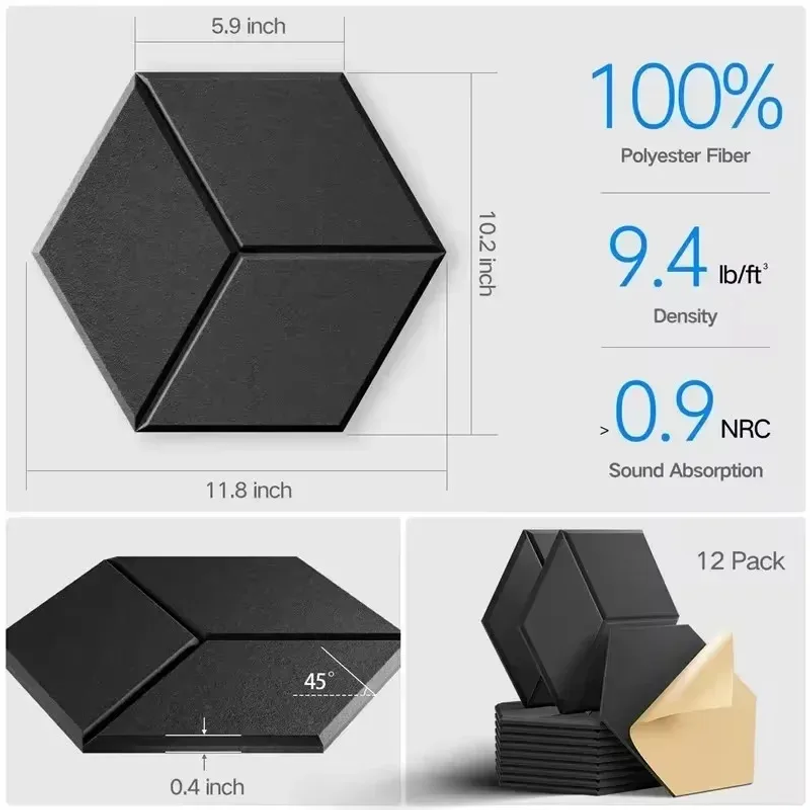 12 Pcs Self-Adhesive Hexagon S - Office Furniture Solutions avaliação e preço