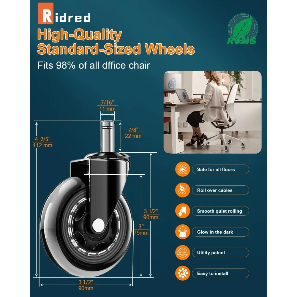 Office Chair Caster Wheels Set - Office Furniture Solutions avaliação e preço